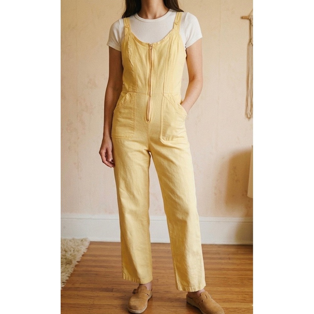 Vintage 70s/80s Foxmoor Yellow Cotton Utility Jumpsuit - Size 7 (Fits‎ XS/S)
